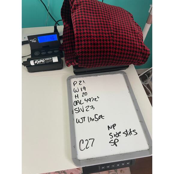 Coldwater Creek Red Black Houndstooth Velvet Robe Duster Cardigan Size Medium - Picture 8 of 8